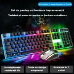 PC, gaming si accesorii - Periferice PC - Tastaturi - Set tastatura si mouse gaming RGB ABYZ 104 taste, USB, ergonomic, rezistent la apa, iluminare colorata, negru - Infinity.ro