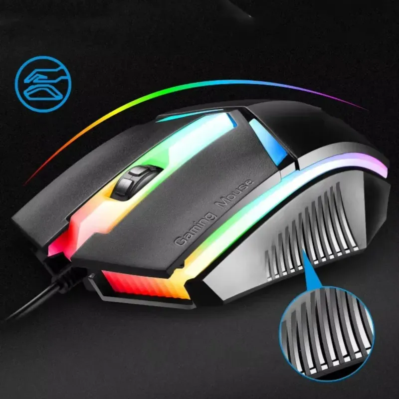 PC, gaming si accesorii - Periferice PC - Tastaturi - Set tastatura si mouse gaming RGB ABYZ 104 taste, USB, ergonomic, rezistent la apa, iluminare colorata, negru - Infinity.ro