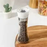 Casa si Gradina - Bucatarie si vesela - Ustensile bucatarie - Rasnite si dozatoare condimente - Rasnita Manuala Sare si Piper ABYZ 180ml – Design Elegant Alb, Reglare Granulatie, 19x6.5cm - Infinity.ro