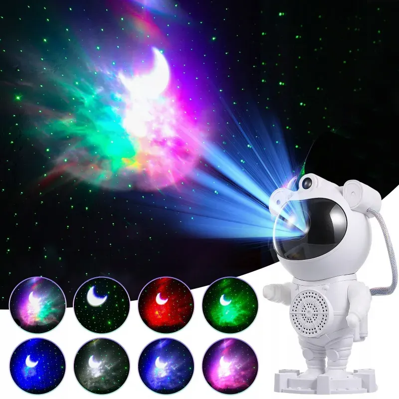 Casa si Gradina - Corpuri si surse de iluminat - Veioze si lampi - Lampi de veghe copii - Lampa de Veghe Astronaut pentru copii Proiector de Stele cu muzica si lumini, design adorabil Alb ABYZ™ - Infinity.ro