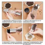 Casa si Gradina - Bucatarie si vesela - Ustensile bucatarie - Rasnite si dozatoare condimente - Rasnita Manuala Dubla ABYZ pentru Condimente, Inox, Ajustabila, 5x20cm – Macinare fina si grosiera - Infinity.ro