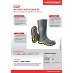 Casa si Gradina - Constructii - Echipamente de lucru - Incaltaminte protectia muncii - Cizme de lucru Dunlop Acifort MetGuard S5 MZ2LE03 – Protectie metatarsiana si bombeu otel Gri 43 - Infinity.ro