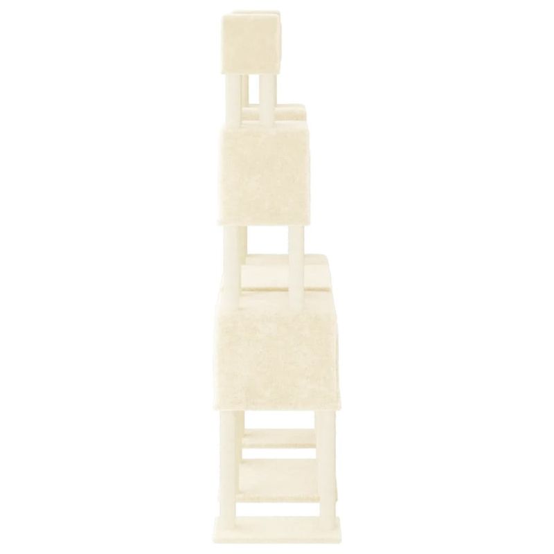 Petshop - Accesorii petshop - Jucarii animale - Ansambluri de joaca - Ansamblu de pisici cu stalpi din funie de sisal, crem, 199 cm - Infinity.ro