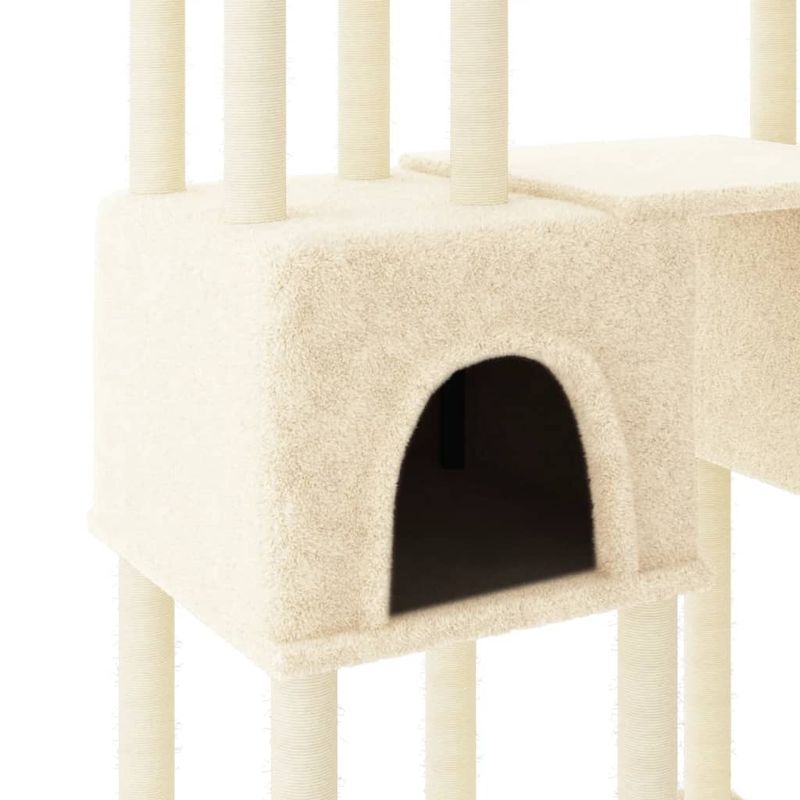 Petshop - Accesorii petshop - Jucarii animale - Ansambluri de joaca - Ansamblu de pisici cu stalpi din funie de sisal, crem, 199 cm - Infinity.ro