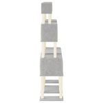 Petshop - Accesorii petshop - Jucarii animale - Ansambluri de joaca - Ansamblu pisici, stalpi din funie sisal, gri deschis, 199 cm - Infinity.ro