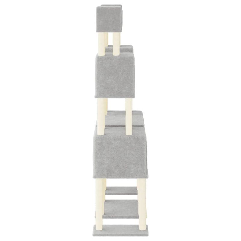 Petshop - Accesorii petshop - Jucarii animale - Ansambluri de joaca - Ansamblu pisici, stalpi din funie sisal, gri deschis, 199 cm - Infinity.ro