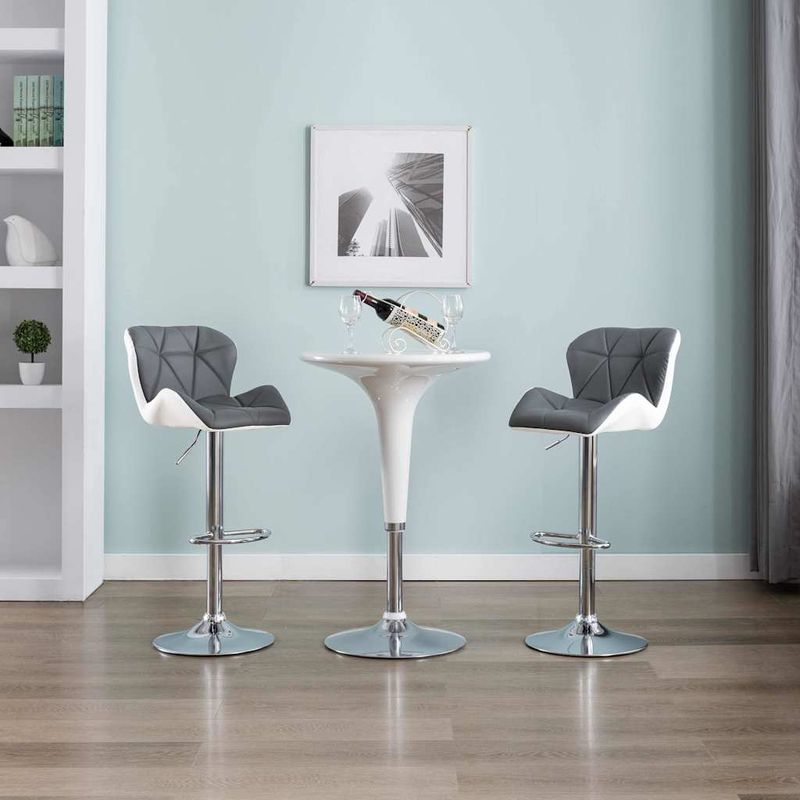 Casa si Gradina - Mobilier - Scaune si fotolii - Scaune - Scaun de bar 2 pcs Gri 44 x 48 x 105,5 cm Piele artificiala - Infinity.ro