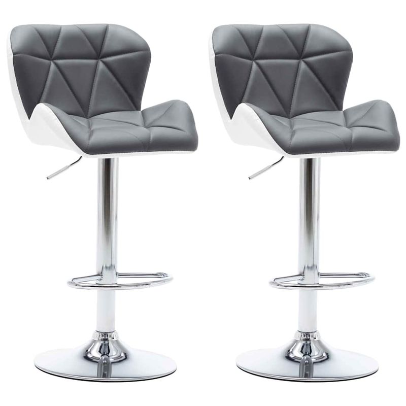 Casa si Gradina - Mobilier - Scaune si fotolii - Scaune - Scaun de bar 2 pcs Gri 44 x 48 x 105,5 cm Piele artificiala - Infinity.ro