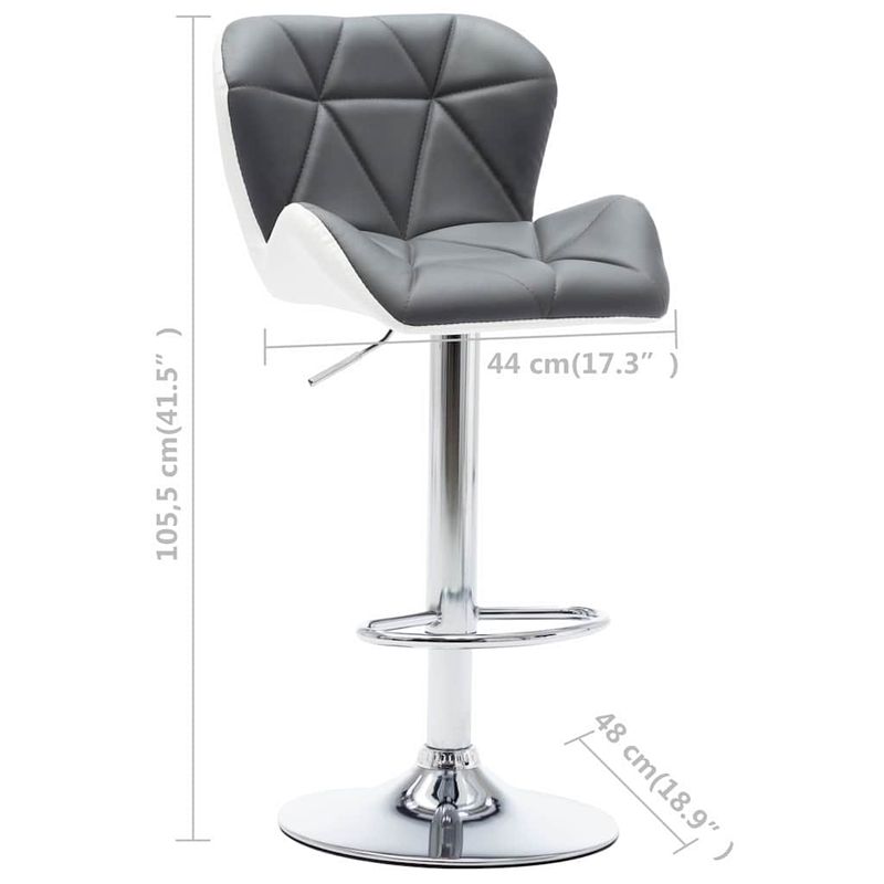 Casa si Gradina - Mobilier - Scaune si fotolii - Scaune - Scaun de bar 2 pcs Gri 44 x 48 x 105,5 cm Piele artificiala - Infinity.ro