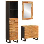 Casa si Gradina - Mobilier - Seturi de mobilier - Seturi baie - Seturi de baie cu sertar cu raft natural Lemn de mango solid - Infinity.ro