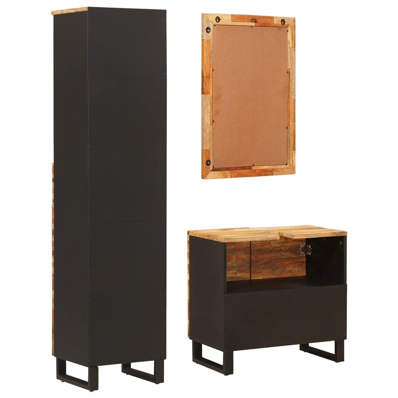 Casa si Gradina - Mobilier - Seturi de mobilier - Seturi baie - Seturi de baie cu sertar cu raft natural Lemn de mango solid - Infinity.ro