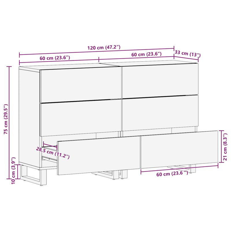 Casa si Gradina - Mobilier - Dulapuri si sifoniere - Dulapuri - Bufet Maro Lemn de mango solid - Infinity.ro