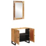 Casa si Gradina - Mobilier - Seturi de mobilier - Seturi baie - Seturi de baie cu depozitare cu usa natural Lemn de mango solid - Infinity.ro