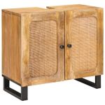 Casa si Gradina - Mobilier - Seturi de mobilier - Seturi baie - Seturi de baie cu depozitare cu usa natural Lemn de mango solid - Infinity.ro