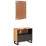 Casa si Gradina - Mobilier - Seturi de mobilier - Seturi baie - Seturi de baie cu depozitare cu usa natural Lemn de mango solid - Infinity.ro