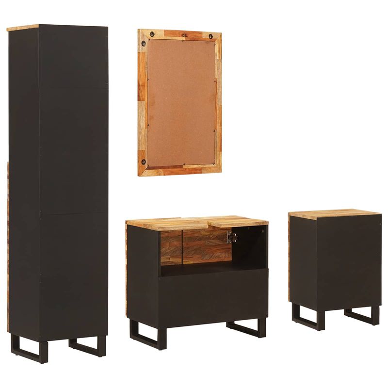 Casa si Gradina - Mobilier - Seturi de mobilier - Seturi baie - Seturi de baie cu sertar cu raft natural Lemn de mango solid - Infinity.ro