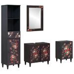 Casa si Gradina - Mobilier - Seturi de mobilier - Seturi baie - Set dulap baie cu sertar Pe perete 4 pcs Lemn de mango solid - Infinity.ro