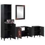 Casa si Gradina - Mobilier - Seturi de mobilier - Seturi baie - Set dulap baie cu sertar Pe perete 4 pcs Lemn de mango solid - Infinity.ro