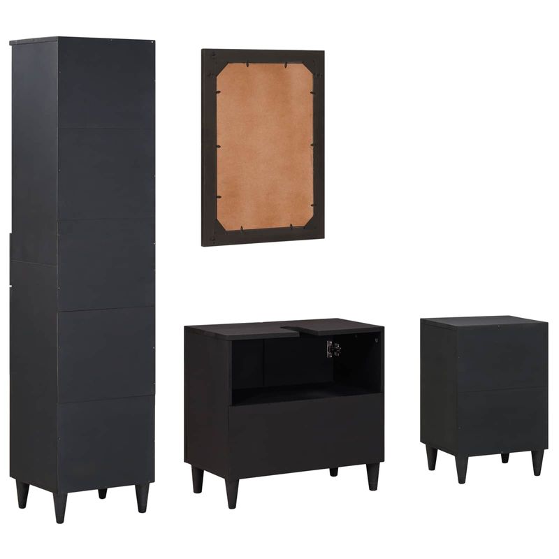 Casa si Gradina - Mobilier - Seturi de mobilier - Seturi baie - Set dulap baie cu sertar Pe perete 4 pcs Lemn de mango solid - Infinity.ro