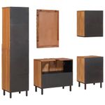Casa si Gradina - Mobilier - Seturi de mobilier - Seturi baie - Seturi de baie cu raft Maro Acacia Finisat Lemn de mango solid - Infinity.ro