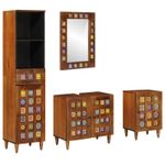 Casa si Gradina - Mobilier - Seturi de mobilier - Seturi baie - Set de mobilier pentru baie 4 pcs castan Lemn de mango solid - Infinity.ro