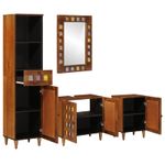 Casa si Gradina - Mobilier - Seturi de mobilier - Seturi baie - Set de mobilier pentru baie 4 pcs castan Lemn de mango solid - Infinity.ro