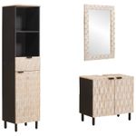 Casa si Gradina - Mobilier - Seturi de mobilier - Seturi baie - Seturi de baie cu sertar Finisaj Alb Spalat Lemn de mango solid - Infinity.ro