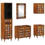 Casa si Gradina - Mobilier - Seturi de mobilier - Seturi baie - Set de mobilier pentru baie 5 pcs castan Lemn de mango solid - Infinity.ro