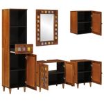 Casa si Gradina - Mobilier - Seturi de mobilier - Seturi baie - Set de mobilier pentru baie 5 pcs castan Lemn de mango solid - Infinity.ro