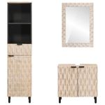 Casa si Gradina - Mobilier - Seturi de mobilier - Seturi baie - Seturi de baie cu sertar Finisaj Alb Spalat Lemn de mango solid - Infinity.ro