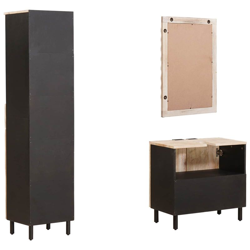 Casa si Gradina - Mobilier - Seturi de mobilier - Seturi baie - Seturi de baie cu sertar Finisaj Alb Spalat Lemn de mango solid - Infinity.ro