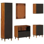 Casa si Gradina - Mobilier - Seturi de mobilier - Seturi baie - Set de mobilier pentru baie 5 pcs castan Lemn de mango solid - Infinity.ro