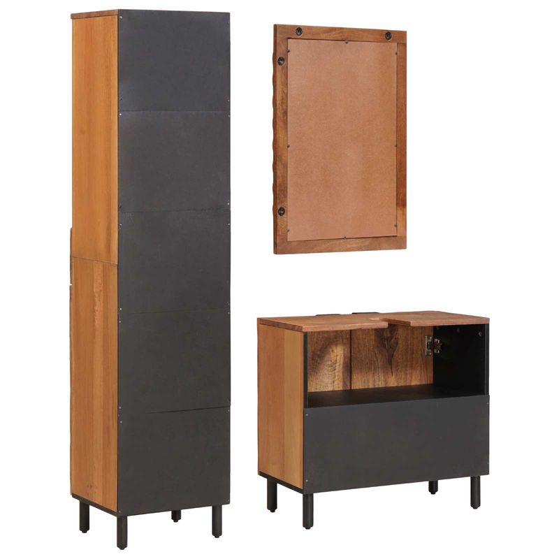 Casa si Gradina - Mobilier - Seturi de mobilier - Seturi baie - Seturi de baie cu raft Maro Acacia Finisat Lemn de mango solid - Infinity.ro