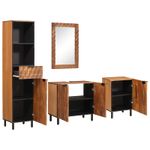 Casa si Gradina - Mobilier - Seturi de mobilier - Seturi baie - Seturi de baie cu raft Maro Acacia Finisat Lemn de mango solid - Infinity.ro