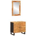 Casa si Gradina - Mobilier - Seturi de mobilier - Seturi baie - Seturi de baie cu depozitare cu usa natural Lemn de mango solid - Infinity.ro