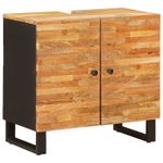 Casa si Gradina - Mobilier - Seturi de mobilier - Seturi baie - Seturi de baie cu depozitare cu usa natural Lemn de mango solid - Infinity.ro
