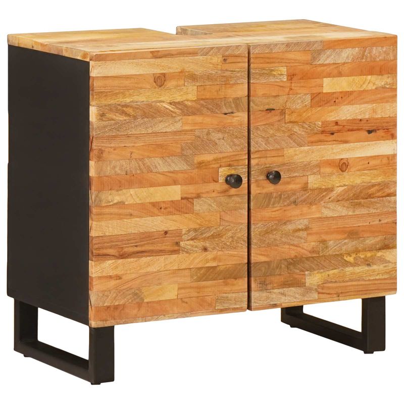 Casa si Gradina - Mobilier - Seturi de mobilier - Seturi baie - Seturi de baie cu depozitare cu usa natural Lemn de mango solid - Infinity.ro