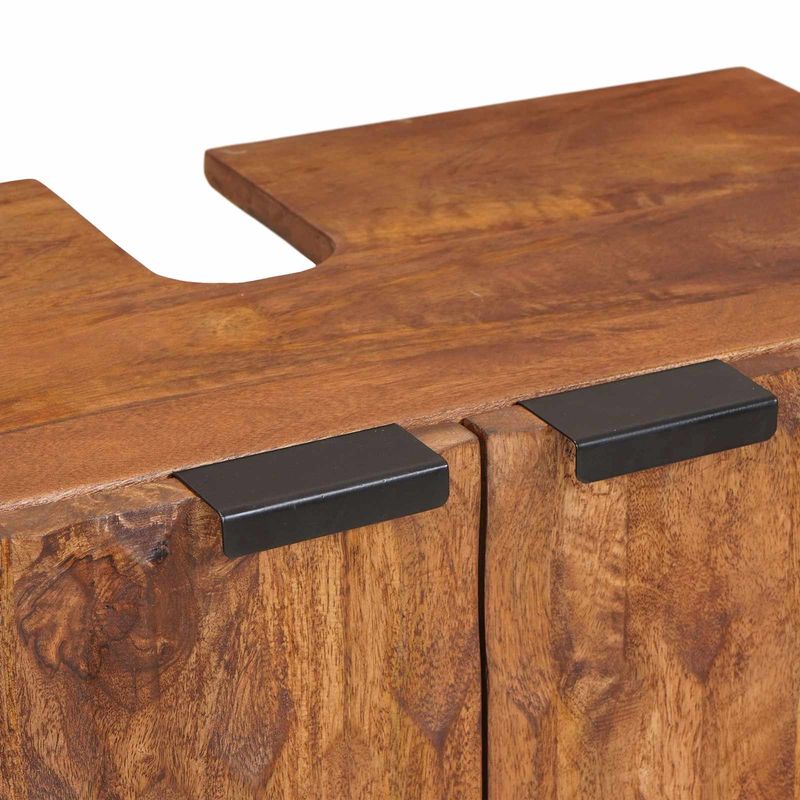 Casa si Gradina - Mobilier - Seturi de mobilier - Seturi baie - Seturi de baie cu raft Maro Acacia Finisat Lemn de mango solid - Infinity.ro