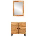 Casa si Gradina - Mobilier - Seturi de mobilier - Seturi baie - Seturi de baie cu depozitare cu usa natural Lemn de mango solid - Infinity.ro
