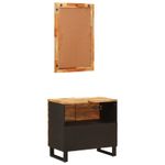 Casa si Gradina - Mobilier - Seturi de mobilier - Seturi baie - Seturi de baie cu depozitare cu usa natural Lemn de mango solid - Infinity.ro