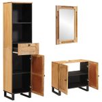 Casa si Gradina - Mobilier - Seturi de mobilier - Seturi baie - Seturi de baie cu sertar cu raft natural Lemn de mango solid - Infinity.ro
