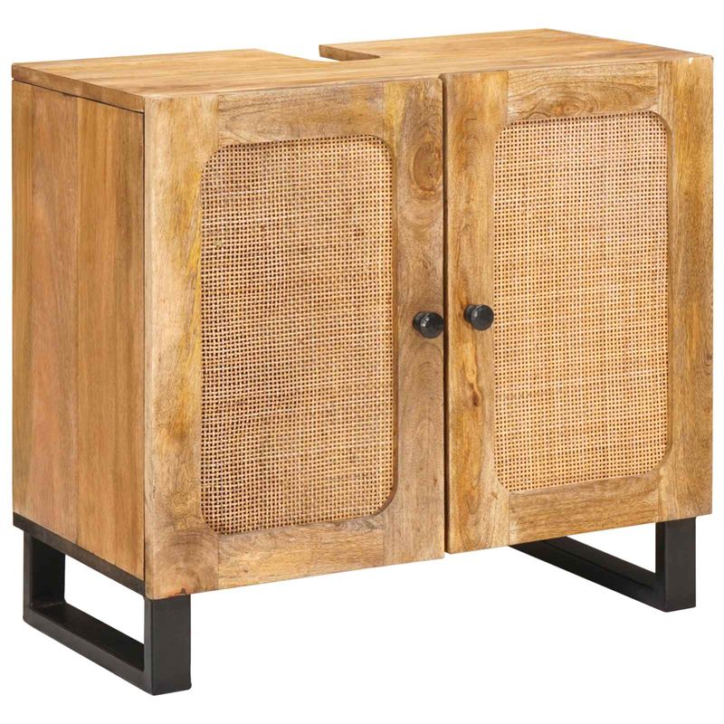 Casa si Gradina - Mobilier - Seturi de mobilier - Seturi baie - Seturi de baie cu sertar cu raft natural Lemn de mango solid - Infinity.ro