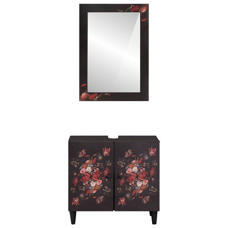 Casa si Gradina - Mobilier - Seturi de mobilier - Seturi baie - Set dulap baie Pe perete cu usa 2 pcs Lemn de mango solid - Infinity.ro