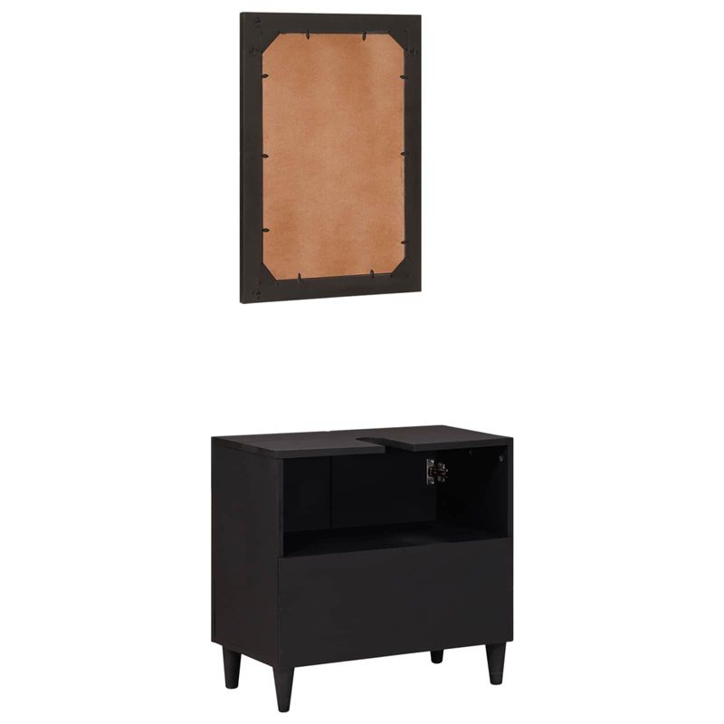 Casa si Gradina - Mobilier - Seturi de mobilier - Seturi baie - Set dulap baie Pe perete cu usa 2 pcs Lemn de mango solid - Infinity.ro