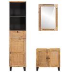Casa si Gradina - Mobilier - Seturi de mobilier - Seturi baie - Seturi de baie cu sertar cu raft natural Lemn de mango solid - Infinity.ro