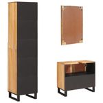 Casa si Gradina - Mobilier - Seturi de mobilier - Seturi baie - Seturi de baie cu sertar cu raft natural Lemn de mango solid - Infinity.ro