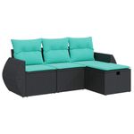 Casa si Gradina - Gradina si terasa - Mobilier exterior - Seturi mobila gradina - Set mobilier de gradina cu perne, 4 piese, negru, poliratan - Infinity.ro