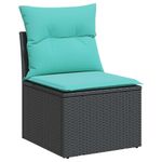 Casa si Gradina - Gradina si terasa - Mobilier exterior - Seturi mobila gradina - Set mobilier de gradina cu perne, 4 piese, negru, poliratan - Infinity.ro