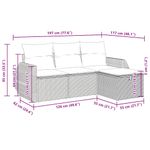 Casa si Gradina - Gradina si terasa - Mobilier exterior - Seturi mobila gradina - Set mobilier de gradina cu perne, 4 piese, negru, poliratan - Infinity.ro