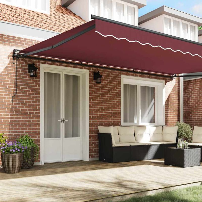 Casa si Gradina - Gradina si terasa - Umbrele si pavilioane - Pavilioane - Cortina Retractabila Burgundy 500 × 300 cm Poliester si metal - Infinity.ro